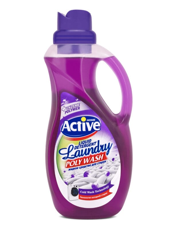 ACTIVE Гель-конц.1.5л.д\стирки белья унив. "Poly Wash"мл Purple Лаванда