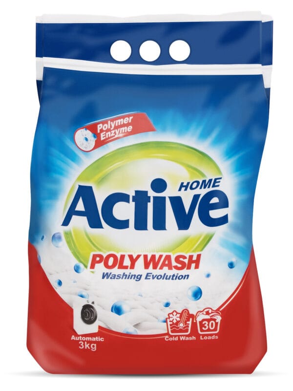 ACTIVE Стиральный порошок автомат "Poly Wash" Polymer Enzyme-технология холодной стирки, 3 кг