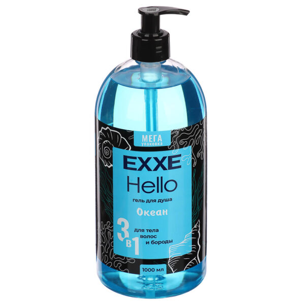 EXXE Hello Мужской гель для душа 3в1 "Океан", 1000 мл