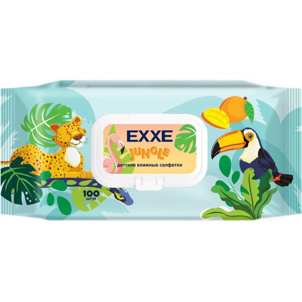 Влажные салфетки EXXE Джунгли для детей,100штук (14)
