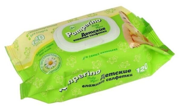 Влажные салфетки Памперино Детские с клапаном 120шт(16)